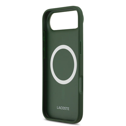 iPhone 17 Air Kılıf Lacoste Orjinal Lisanslı M-safe Şarj Özellikli PU Deri Tasarımlı Metal Logolu Kapak