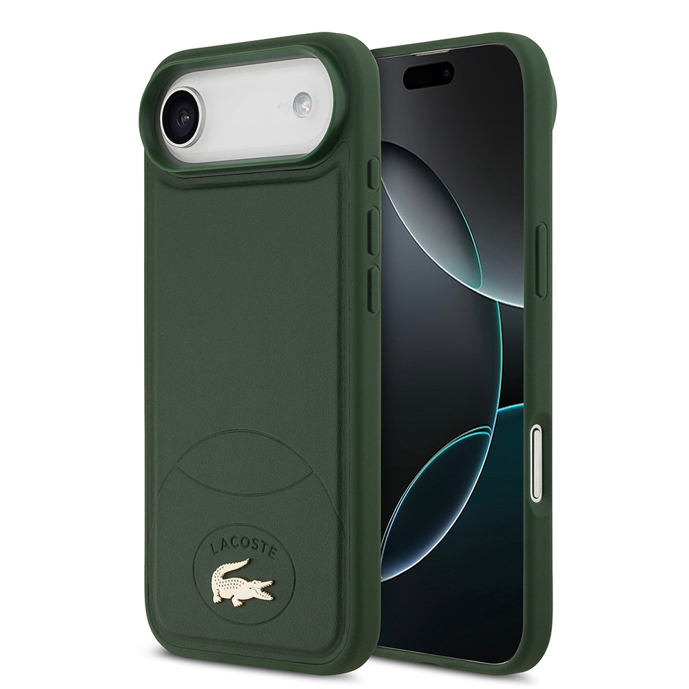 iPhone 17 Air Kılıf Lacoste Orjinal Lisanslı M-safe Şarj Özellikli PU Deri Tasarımlı Metal Logolu Kapak
