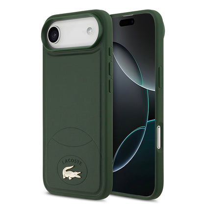 iPhone 17 Air Kılıf Lacoste Orjinal Lisanslı M-safe Şarj Özellikli PU Deri Tasarımlı Metal Logolu Kapak