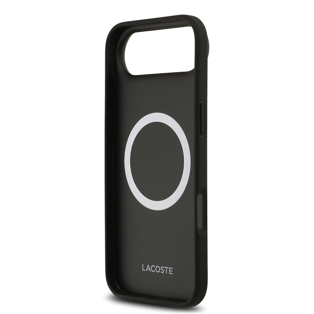 iPhone 17 Air Kılıf Lacoste Orjinal Lisanslı M-safe Şarj Özellikli PU Deri Tasarımlı Metal Logolu Kapak
