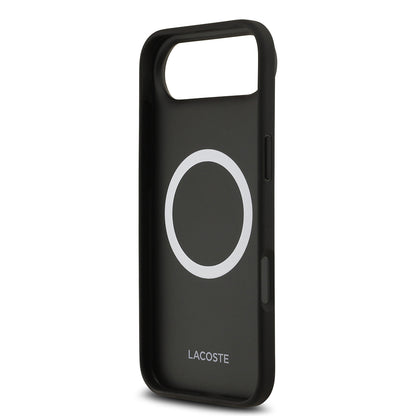 iPhone 17 Air Kılıf Lacoste Orjinal Lisanslı M-safe Şarj Özellikli PU Deri Tasarımlı Metal Logolu Kapak