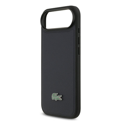 iPhone 17 Air Kılıf Lacoste Orjinal Lisanslı M-safe Şarj Özellikli PU Pike Desenli Metal Logolu Kartlıklı Kapak