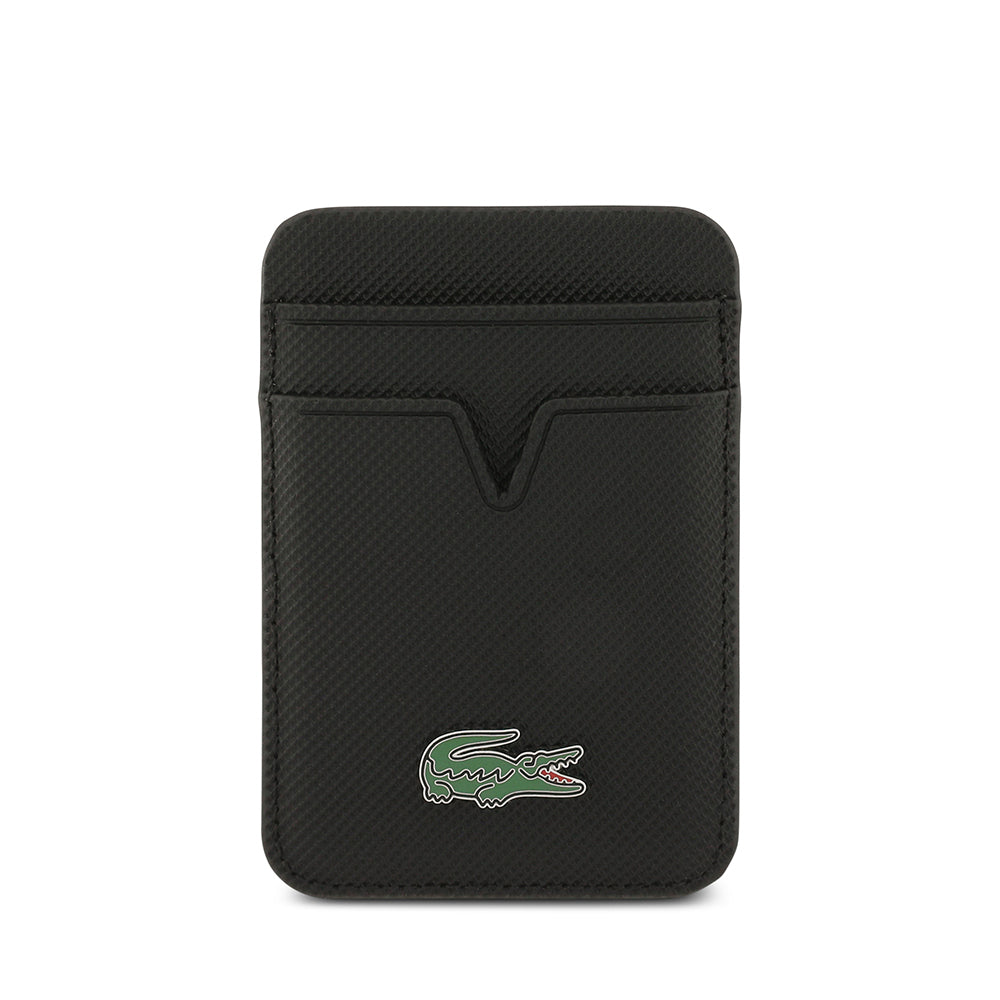 iPhone 17 Air Kılıf Lacoste Orjinal Lisanslı M-safe Şarj Özellikli PU Pike Desenli Metal Logolu Kartlıklı Kapak