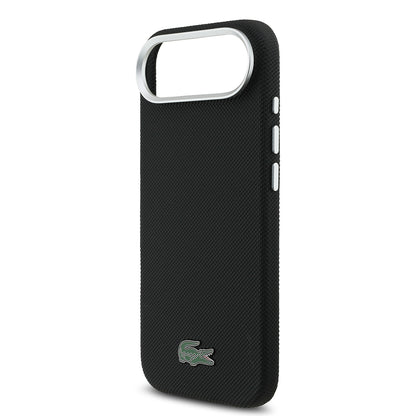 Apple iPhone 17 Air Kılıf Lacoste Orjinal Lisanslı M-Safe Şarj Özellikli PVC Pike Desenli Arka Yüzey İkonik Timsah Dokuma Logolu Kapak