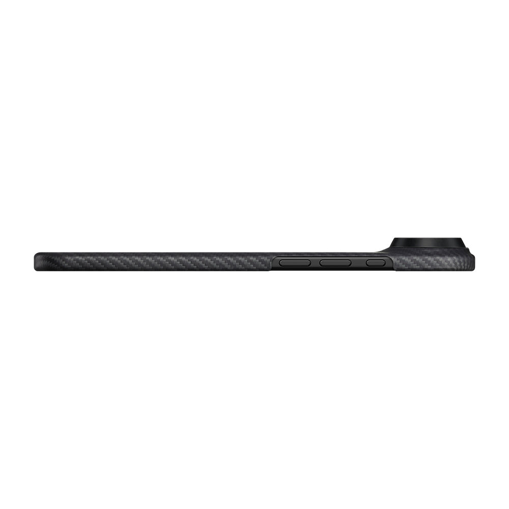 iPhone 17 Air Kılıf M-safe Şarj Özellikli 1500D Aramid Fiber Pitaka Ultra-Slim Classic Serisi Black-Grey Twill Kapak