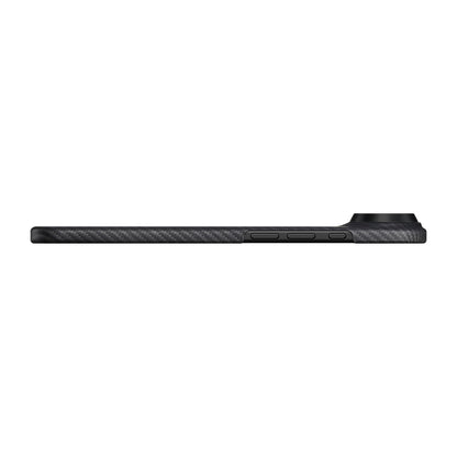 iPhone 17 Air Kılıf M-safe Şarj Özellikli 1500D Aramid Fiber Pitaka Ultra-Slim Classic Serisi Black-Grey Twill Kapak