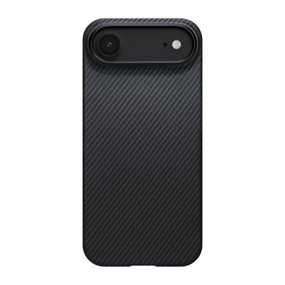 iPhone 17 Air Kılıf M-safe Şarj Özellikli 1500D Aramid Fiber Pitaka Ultra-Slim Classic Serisi Black-Grey Twill Kapak