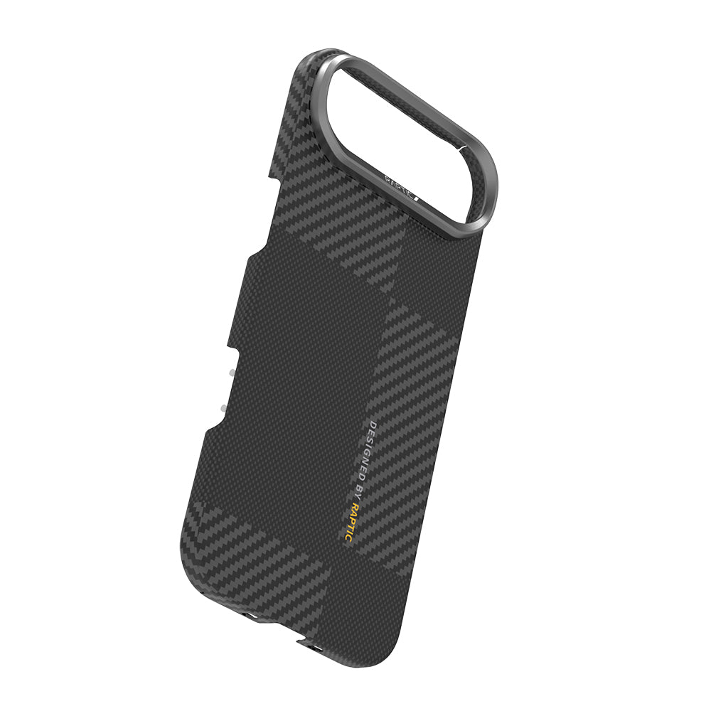 iPhone 17 Air Kılıf M-safe Şarj Özellikli 600D Metal Kamera Çerçeveli Raptic Aramid Fiber Geotik Serisi Kapak