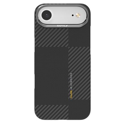 iPhone 17 Air Kılıf M-safe Şarj Özellikli 600D Metal Kamera Çerçeveli Raptic Aramid Fiber Geotik Serisi Kapak