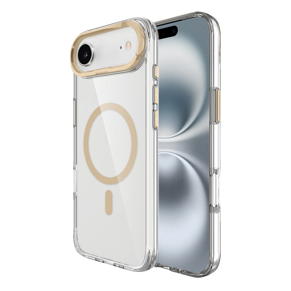 Apple iPhone 17 Air Kılıf M-safe Şarj Özellikli Airbagli Kamera Standlı Zore Azor Kapak