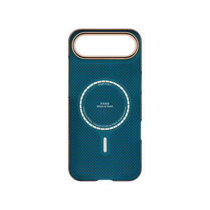 iPhone 17 Air Kılıf M-safe Şarj Özellikli Aramid Fiber Pitaka Glints of Gold Ultra Slim Serisi Kapak