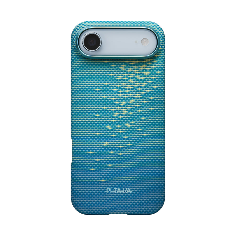 iPhone 17 Air Kılıf M-safe Şarj Özellikli Aramid Fiber Pitaka Glints of Gold Ultra Slim Serisi Kapak