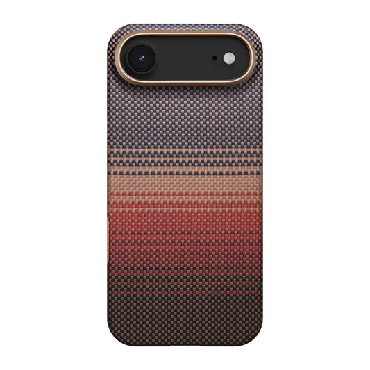 iPhone 17 Air Kılıf M-safe Şarj Özellikli Aramid Fiber Pitaka Tactile Woven Sunset-Moonrise Serisi Kapak