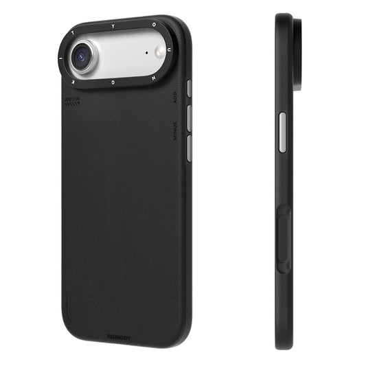 iPhone 17 Air Kılıf M-safe Şarj Özellikli Basit Mat Deri Desenli Youngkit Tech Fashion Serisi Kapak