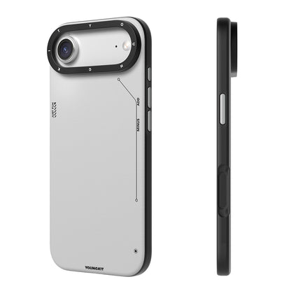 iPhone 17 Air Kılıf M-safe Şarj Özellikli Basit Mat Deri Desenli Youngkit Tech Fashion Serisi Kapak