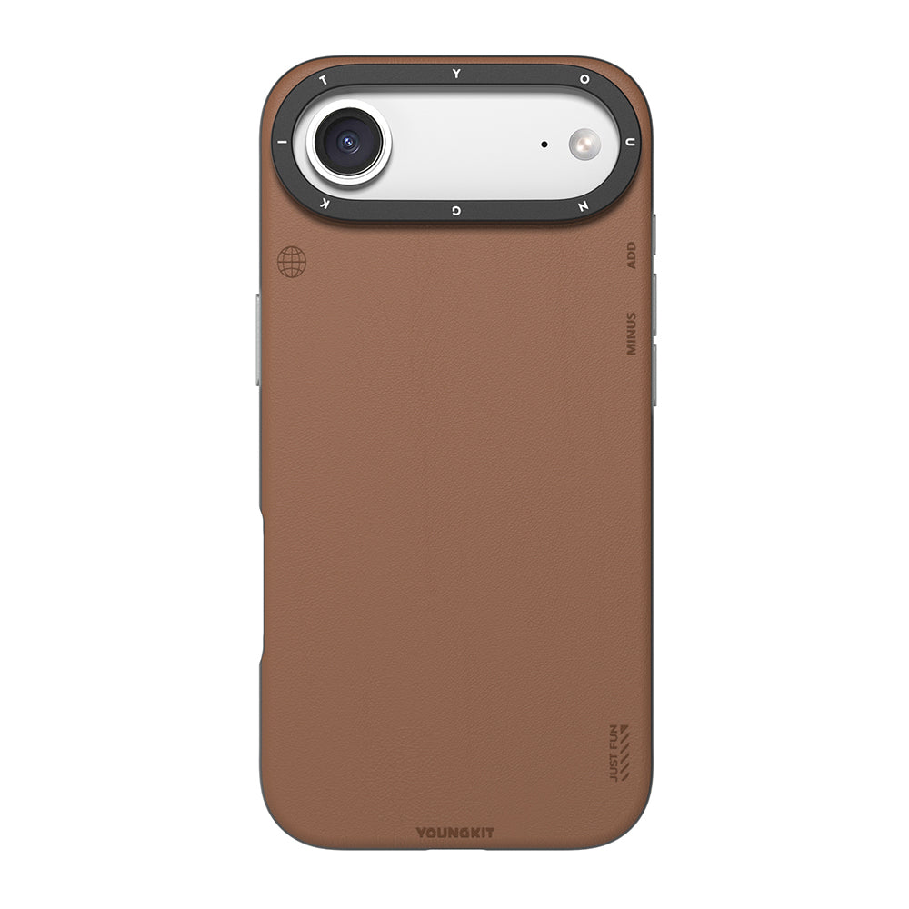 iPhone 17 Air Kılıf M-safe Şarj Özellikli Basit Mat Deri Desenli Youngkit Tech Fashion Serisi Kapak