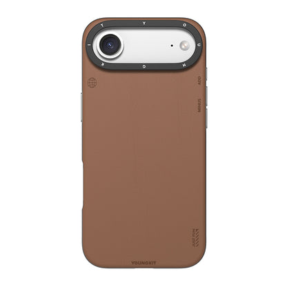 iPhone 17 Air Kılıf M-safe Şarj Özellikli Basit Mat Deri Desenli Youngkit Tech Fashion Serisi Kapak