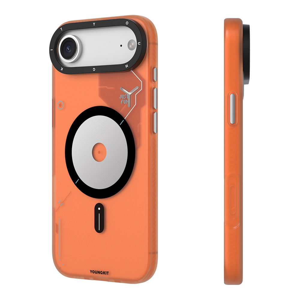 iPhone 17 Air Kılıf M-safe Şarj Özellikli Disk Desenli Youngkit Disc Battle Kapak