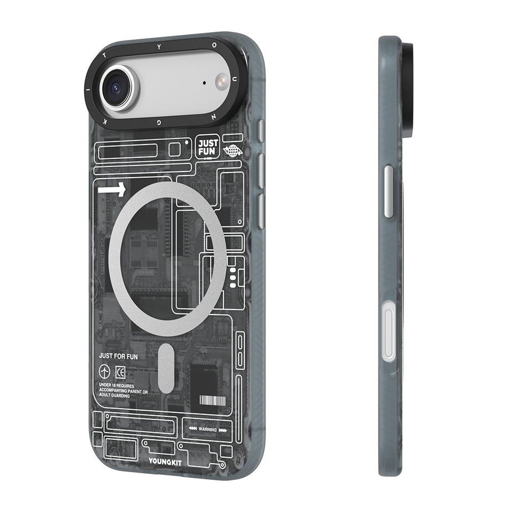 iPhone 17 Air Kılıf M-safe Şarj Özellikli Kamera Denetim Butonlu Youngkit Technology Serisi Kapak