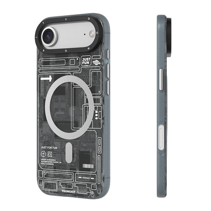 iPhone 17 Air Kılıf M-safe Şarj Özellikli Kamera Denetim Butonlu Youngkit Technology Serisi Kapak
