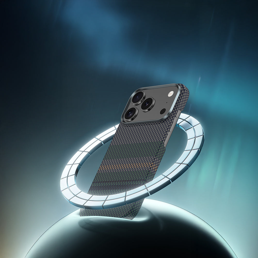 iPhone 17 Air Kılıf M-safe Şarj Özellikli Karbon Fiber Tasarımlı Benks Aurora ArmorAir Kevlar Kapak