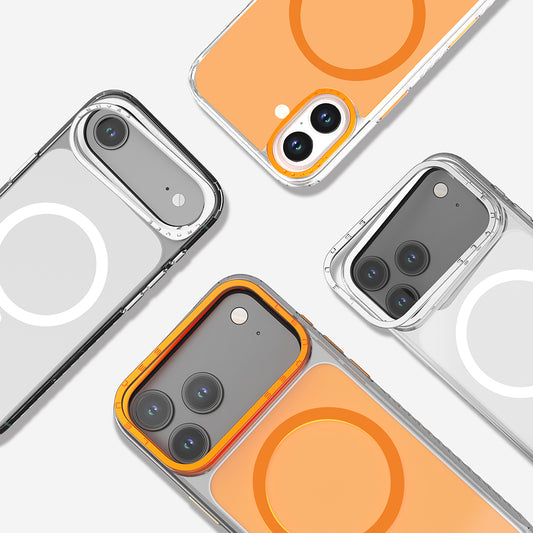 iPhone 17 Air Kılıf M-safe Şarj Özellikli Metal Kamera Çerçeveli Airbag Tasarımlı Lenyes CK221 Sert PC Kapak