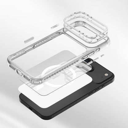 iPhone 17 Air Kılıf M-safe Şarj Özellikli Metal Kamera Çerçeveli Airbag Tasarımlı Lenyes CK221 Sert PC Kapak