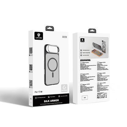 iPhone 17 Air Kılıf M-safe Şarj Özellikli Metal Kamera Standlı Lenyes CK226 PC Kapak