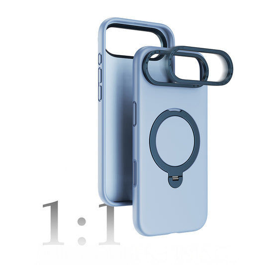 Apple iPhone 17 Air Kılıf M-safe Şarj Özellikli Metal Standlı Sıvı Silikon Lenyes CK223 Kapak