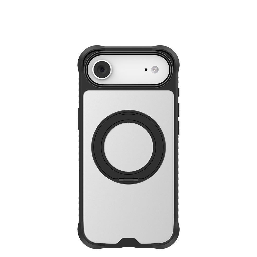 iPhone 17 Air Kılıf M-safe Şarj Özellikli Parmak Ring Standlı Airbag Tasarımlı Mutural Obsidian Serisi Kapak