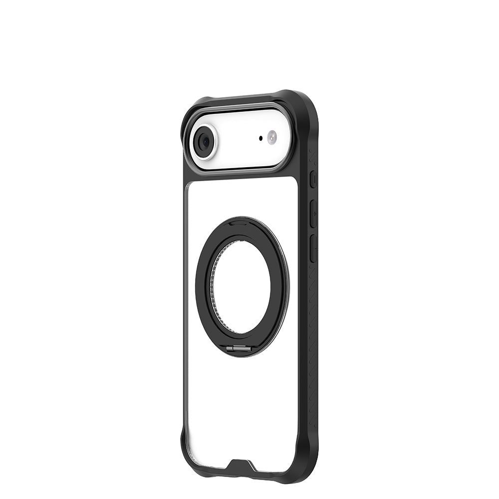 iPhone 17 Air Kılıf M-safe Şarj Özellikli Parmak Ring Standlı Airbag Tasarımlı Mutural Obsidian Serisi Kapak