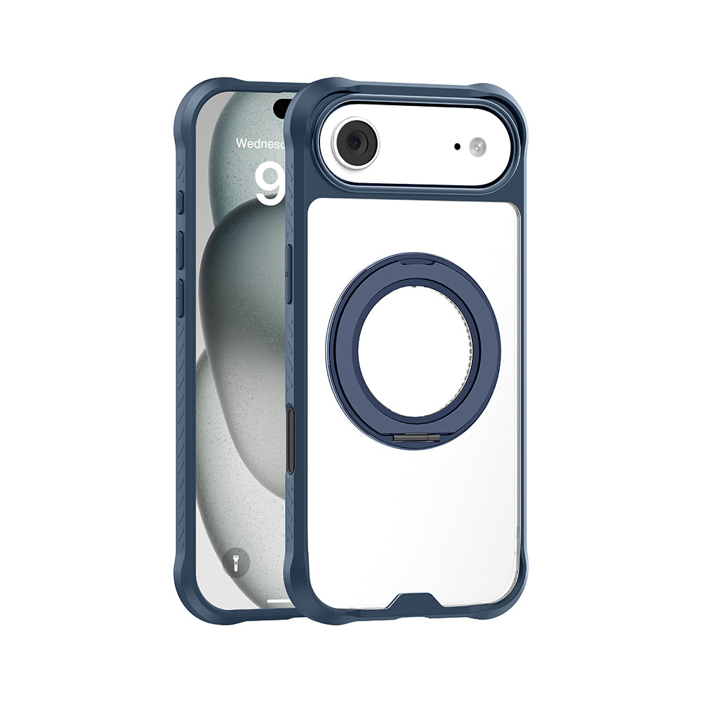 iPhone 17 Air Kılıf M-safe Şarj Özellikli Parmak Ring Standlı Airbag Tasarımlı Mutural Obsidian Serisi Kapak
