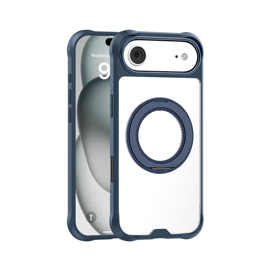 iPhone 17 Air Kılıf M-safe Şarj Özellikli Parmak Ring Standlı Airbag Tasarımlı Mutural Obsidian Serisi Kapak