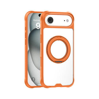 iPhone 17 Air Kılıf M-safe Şarj Özellikli Parmak Ring Standlı Airbag Tasarımlı Mutural Obsidian Serisi Kapak