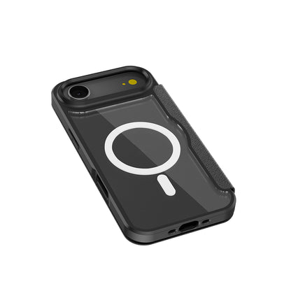 iPhone 17 Air Kılıf M-Safe Şarj Özellikli Raptic Air Folio Şeffaf Kartlıklı Kapaklı Kılıf