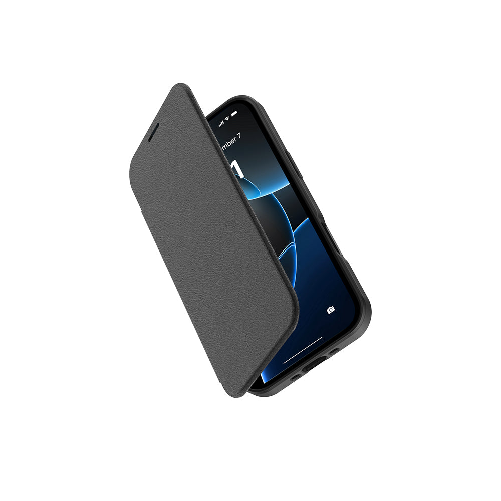 iPhone 17 Air Kılıf M-Safe Şarj Özellikli Raptic Air Folio Şeffaf Kartlıklı Kapaklı Kılıf