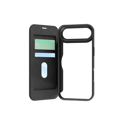 iPhone 17 Air Kılıf M-Safe Şarj Özellikli Raptic Air Folio Şeffaf Kartlıklı Kapaklı Kılıf