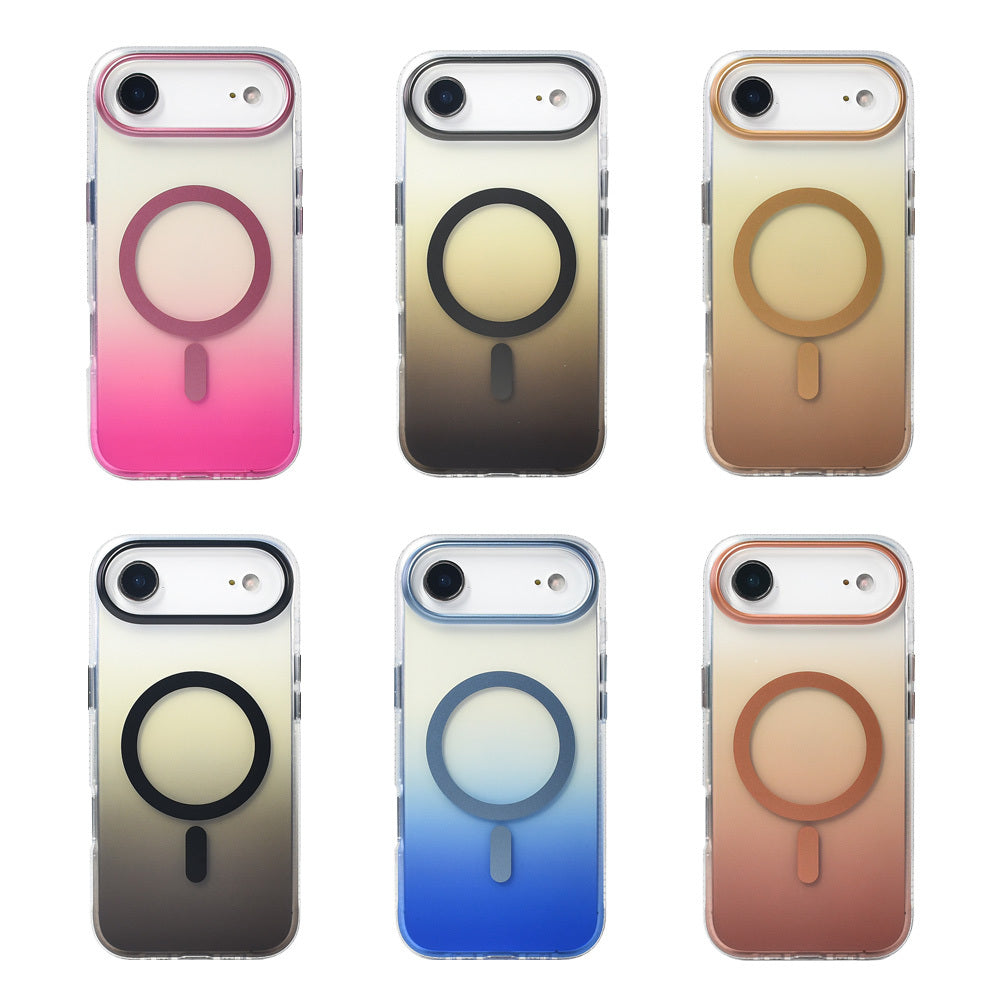 Apple iPhone 17 Air Kılıf M-safe Şarj Özellikli Transparan Renk Geçişli Zore Toros Kapak