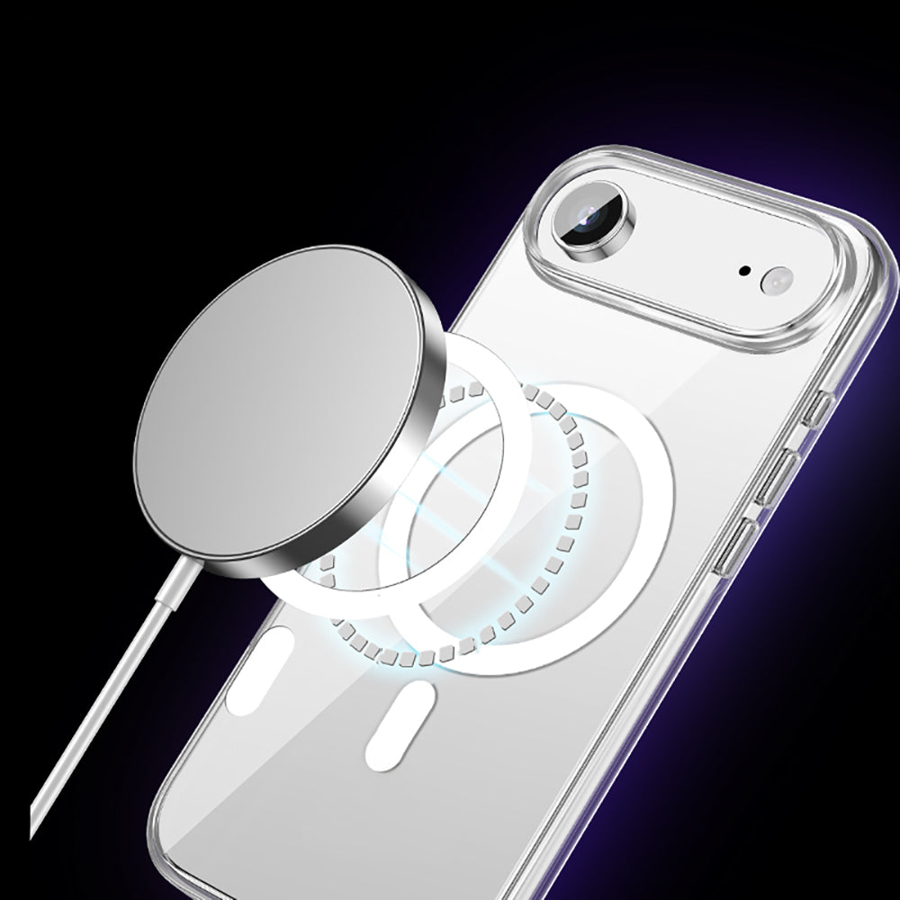 iPhone 17 Air Kılıf M-safe Şarj Özellikli Transparan Sert PC Wlons Pita Kapak