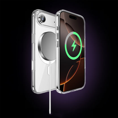iPhone 17 Air Kılıf M-safe Şarj Özellikli Transparan Sert PC Wlons Pita Kapak