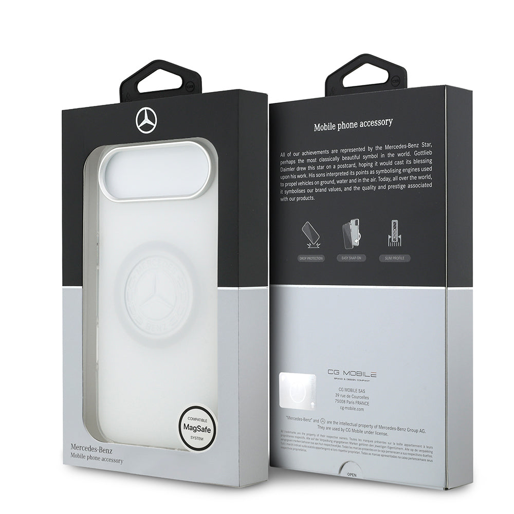 iPhone 17 Air Kılıf Mercedes Benz Orjinal Lisanslı M-safe Şarj Özellikli Buzlu PC Nostaljik Yıldız Dizayn Kapak
