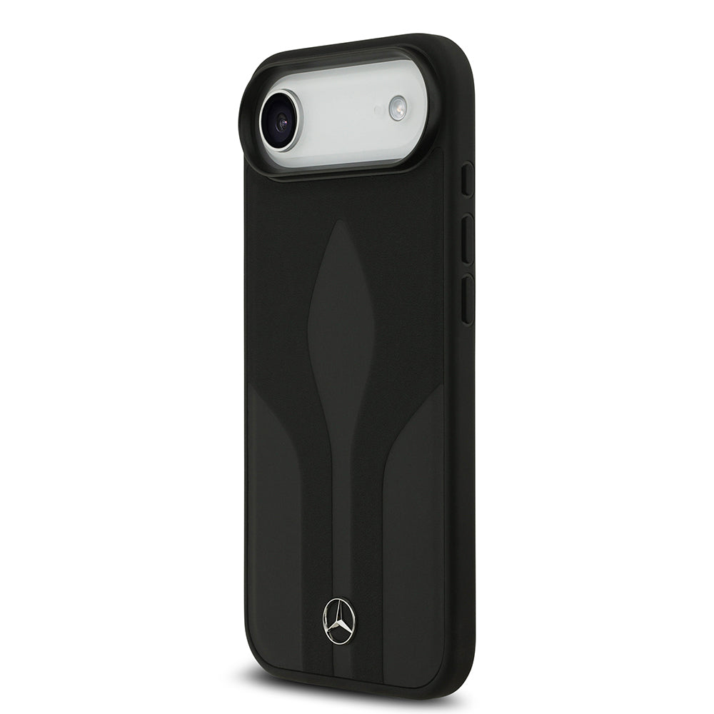 iPhone 17 Air Kılıf Mercedes Benz Orjinal Lisanslı M-safe Şarj Özellikli Dokulu Desenli Deri Kapak