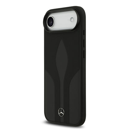 iPhone 17 Air Kılıf Mercedes Benz Orjinal Lisanslı M-safe Şarj Özellikli Dokulu Desenli Deri Kapak