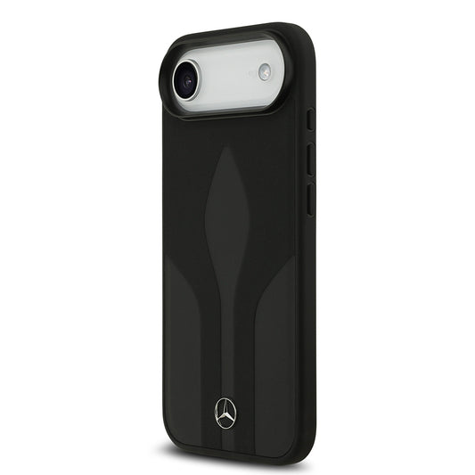iPhone 17 Air Kılıf Mercedes Benz Orjinal Lisanslı M-safe Şarj Özellikli Dokulu Desenli Deri Kapak