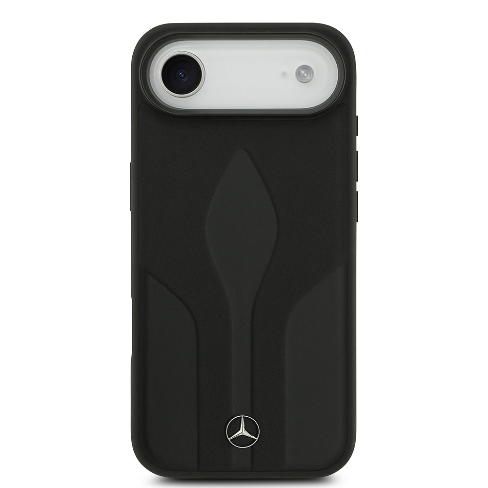 iPhone 17 Air Kılıf Mercedes Benz Orjinal Lisanslı M-safe Şarj Özellikli Dokulu Desenli Deri Kapak