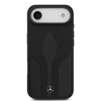 iPhone 17 Air Kılıf Mercedes Benz Orjinal Lisanslı M-safe Şarj Özellikli Dokulu Desenli Deri Kapak