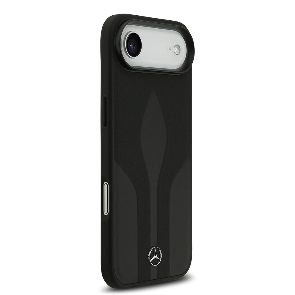 iPhone 17 Air Kılıf Mercedes Benz Orjinal Lisanslı M-safe Şarj Özellikli Dokulu Desenli Deri Kapak
