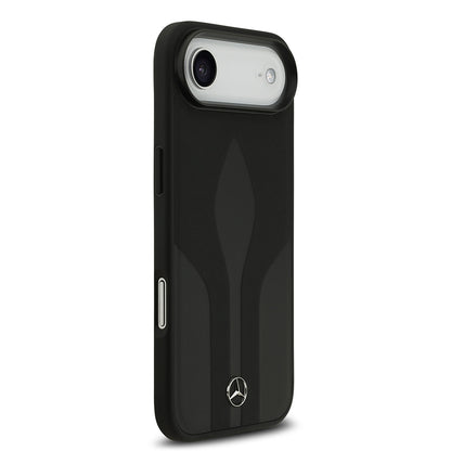 iPhone 17 Air Kılıf Mercedes Benz Orjinal Lisanslı M-safe Şarj Özellikli Dokulu Desenli Deri Kapak