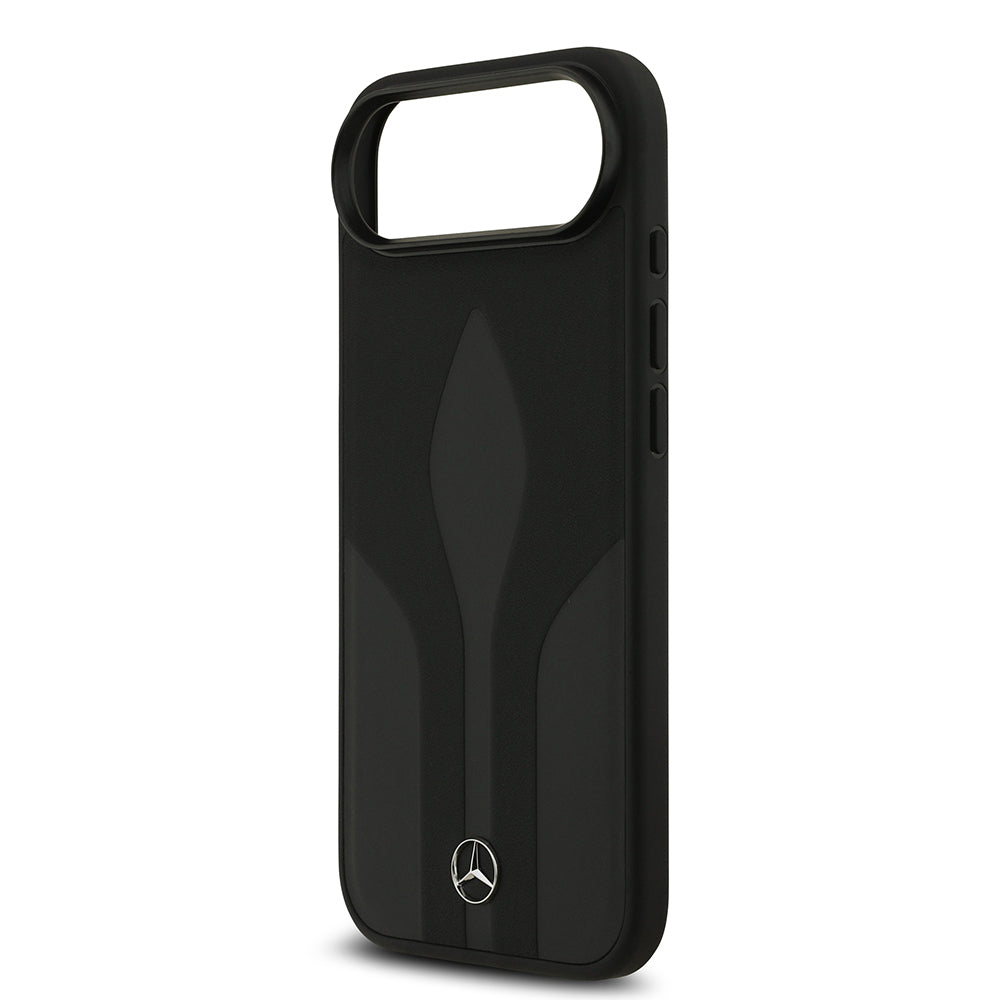 iPhone 17 Air Kılıf Mercedes Benz Orjinal Lisanslı M-safe Şarj Özellikli Dokulu Desenli Deri Kapak