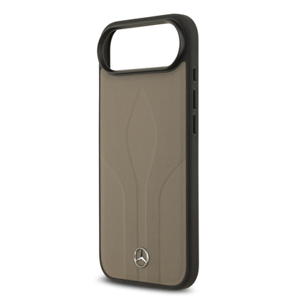 iPhone 17 Air Kılıf Mercedes Benz Orjinal Lisanslı M-safe Şarj Özellikli Dokulu Desenli Deri Kapak